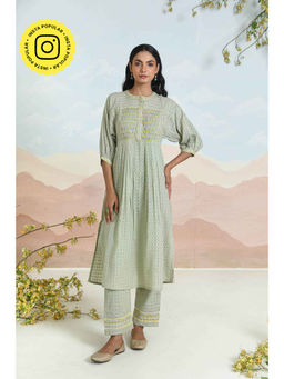 Baise Gaba - Fiora Green Kurta with Pant (Set of 2)