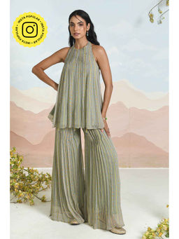 Baise Gaba - Windsong Green Top with Sharara (Set of 2)