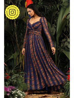 Baise Gaba - Raina Floral Navy Blue Maxi Dress