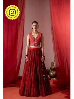 Baise Gaba - Rasm Red Top and Skirt