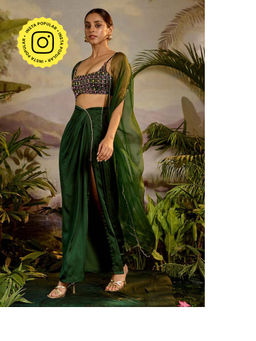 Baise Gaba - Trishna Choga Green Top and Skirt