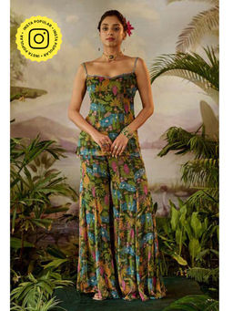 Baise Gaba - Kauravi Gharara Green Top with Skirt