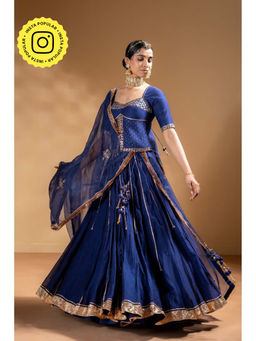 Baise Gaba - Kiran Blue Blouse And Lehenga With Dupatta