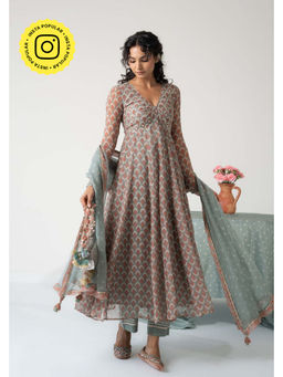 Baise Gaba - Multi-Color Noorani Anarkali and Pant with Dupatta