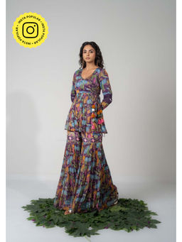 Baise Gaba - Purple Saras Sharara with Top