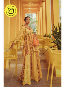Baise Gaba - Yellow Oleander Gharara (Set Of 2)