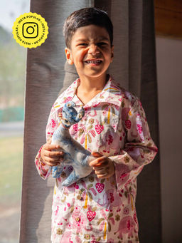House of Ekam - Elephant and Strawberry Night Suit (Set of 2)