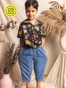 House of Ekam - Black Floral Shirt