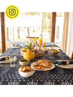 House of Ekam - Patchwork Floral Kantha Table Cloth (6 Seater)