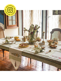 House of Ekam - Saanjh Multi Cypress Table Cloth (6 Seater)