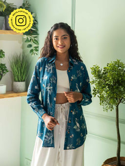 House of Ekam - Teal Tropical Tango Shirt