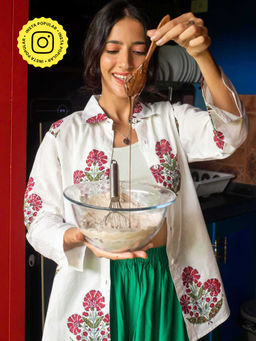 House of Ekam - Afreen White Red Poppy Shirt