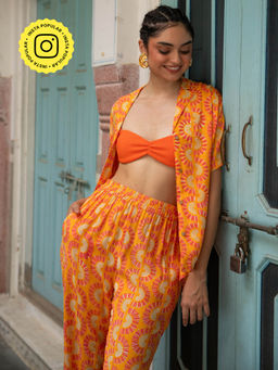 House of Ekam - Orange Rainbow Dreams Co-Ord (Set of 2)