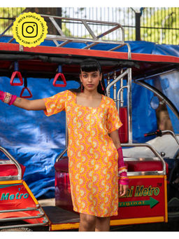 House of Ekam - Rainbow Dreams Orange Dress