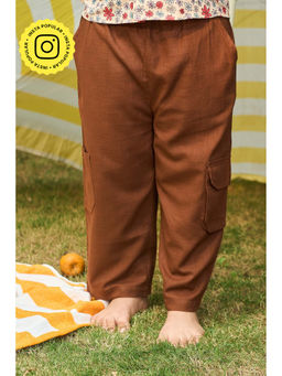 House of Ekam - Boys Brown Cotton Cargo