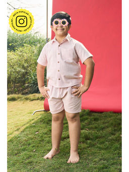 House of Ekam - Boys Pink Cotton Short
