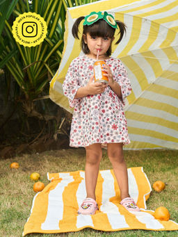 House of Ekam - Girls Pink Cotton Mini Dress