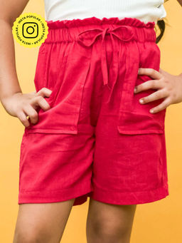 House of Ekam - Girls Pink Cotton Short
