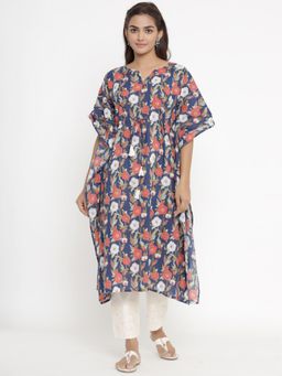 Miravan - Womens Floral Printed Cotton Kaftan