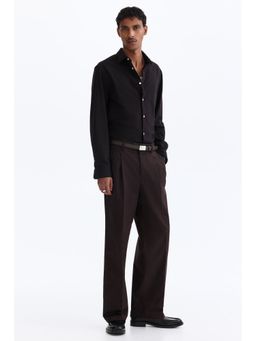H&M - Men Brown Loose Fit Tailored trousers