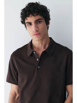 H&M MOVE - Men Brown Cooling Regular Fit Polo T-shirt