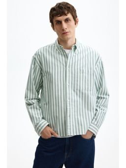 H&M - Men Green Relaxed Fit Oxford shirt