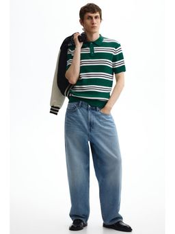 H&M - Men Green Regular Fit Polo T-shirt