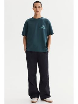 H&M - Men Black Relaxed Fit Parachute trousers
