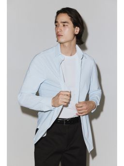 H&M - Men Blue Cooling Four-way Stretch Slim Fit Shirt