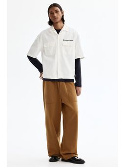 H&M - Men Beige Relaxed Fit Cotton joggers