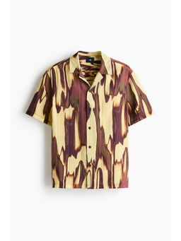 H&M - Men Yellow Relaxed Fit Textured resort shirt