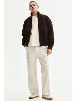 H&M - Men White Relaxed Fit Cotton cargo trousers