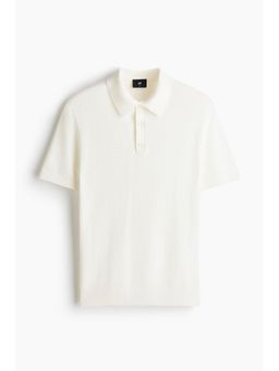 H&M - Men White Slim Fit Polo T-shirt