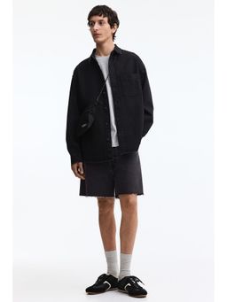 H&M - Men Black Baggy denim shorts