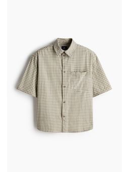 H&M - Men Green Relaxed Fit Short-sleeved cotton shirt