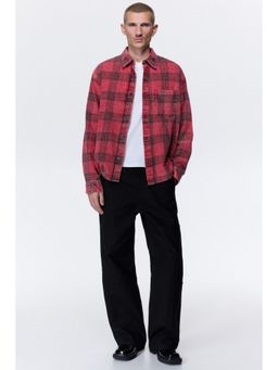 H&M - Men Red Relaxed Fit Cotton shirt