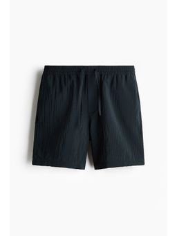 H&M - Men Black Relaxed Fit Textured shorts