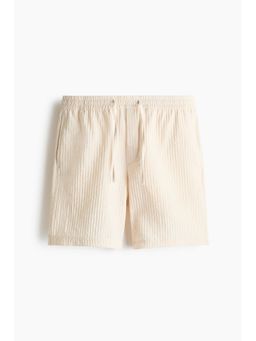 H&M - Men White Relaxed Fit Textured shorts
