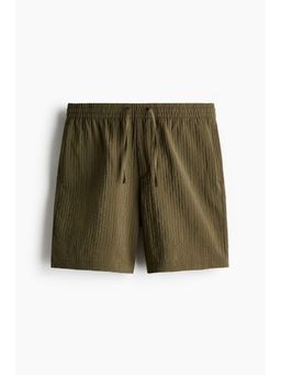 H&M - Men Green Relaxed Fit Textured shorts