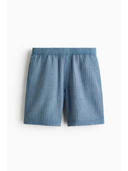 H&M - Men Blue Relaxed Fit Muslin shorts