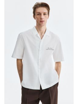 H&M - Men White Relaxed Fit Printed resort shirt