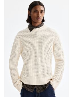 H&M - Men White Regular Fit Jumper