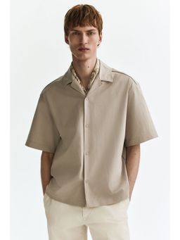 H&M - Men Grey Relaxed Fit Textured resort shirt