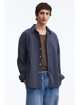 H&M - Men Blue Relaxed Fit Cotton shirt