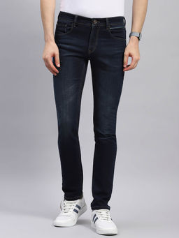 Monte Carlo - Mens Dark Blue Solid Narrow Fit Denim