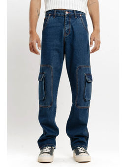 FREAKINS - Mens Blue Cargo Jeans