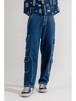 FREAKINS - Paratrooper Blue Mens Cargo Jeans