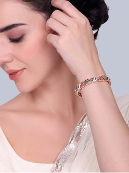 Estele - Mayura - Morbagh Multi-Color Peacock Rose Gold Bangle (2.2)