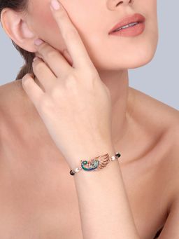 Estele - Shringar - Morbagh Peacock Green CZ Adjustable Bracelet