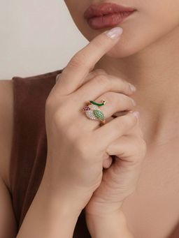 Estele - Swarnika Morbagh Multi-Color Peacock Ring